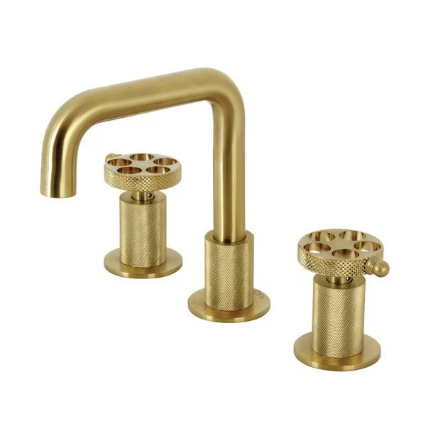Widespread Bathroom Faucet with Push PopUp, Brushed Brass, Kingston Brass, Mfr#: KS1417RKX